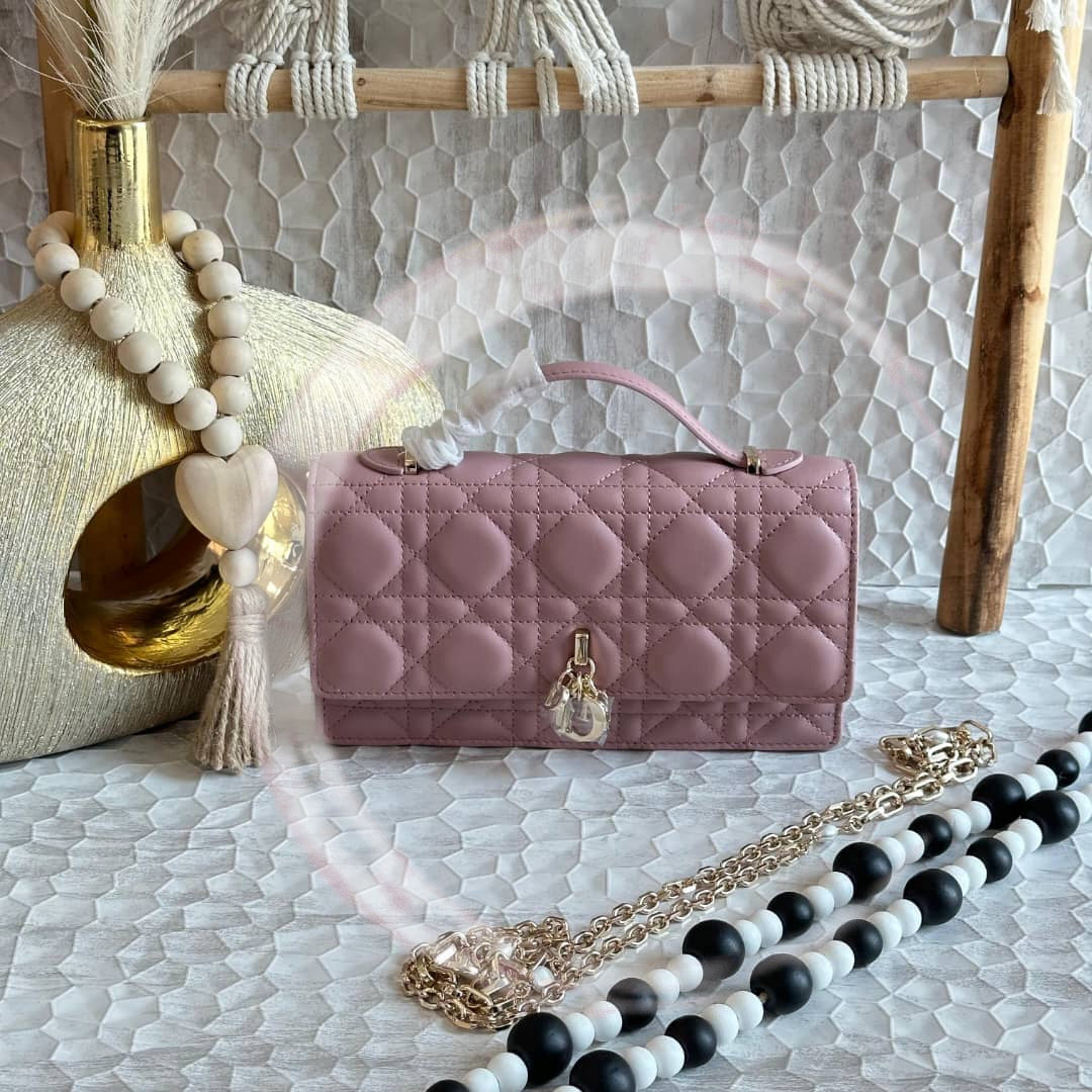 Lady Dior Chain Clutch – Rose Pink Cannage Quilted Lambskin