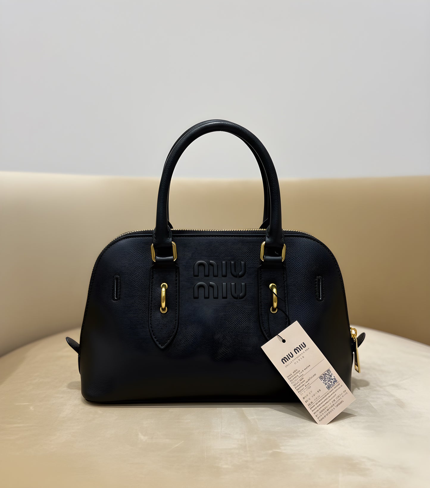 Miu Miu Aventure nappa leather top-handle bag