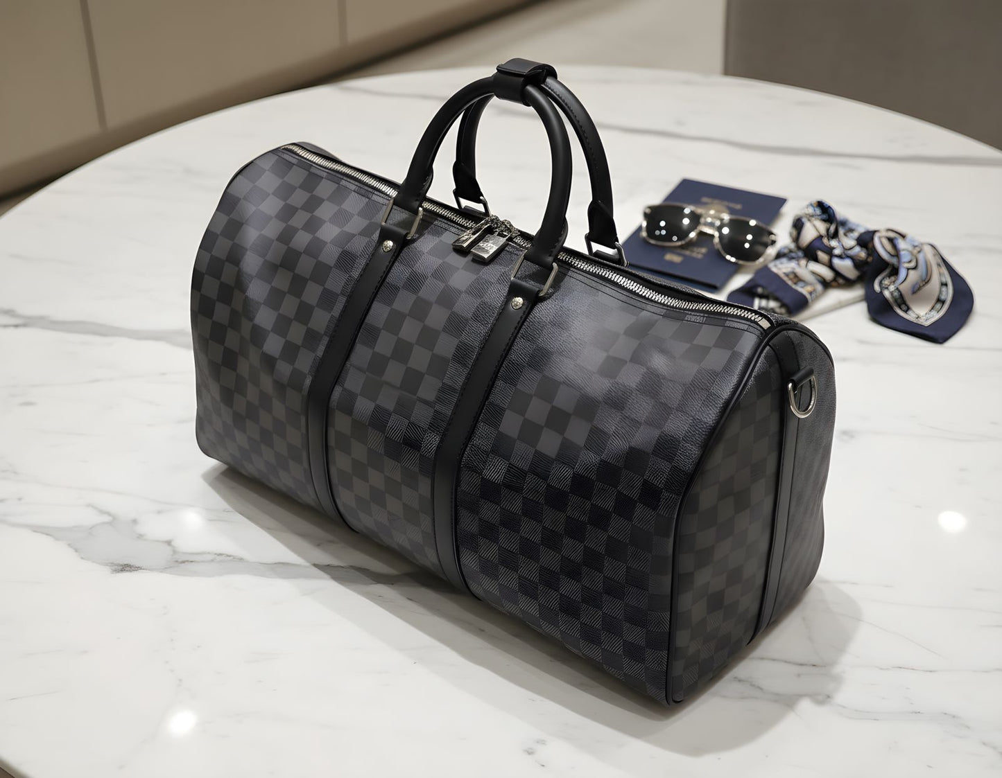 Louis Vuitton Brown Damier Ebene Keepall 50