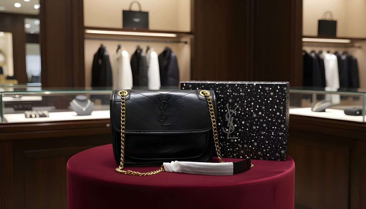 SANTLAURENT NIKI MEDIUM IN GRAINED LAMBSKIN