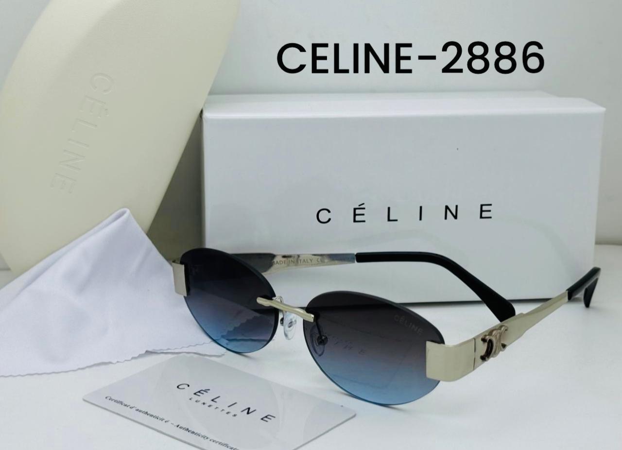 Celine Rimless Sunglasses CELINE-2886 – Silver Frame with Green Gradient Lenses