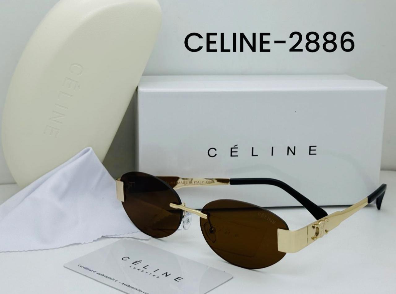 Celine Rimless Sunglasses CELINE-2886 – Silver Frame with Green Gradient Lenses