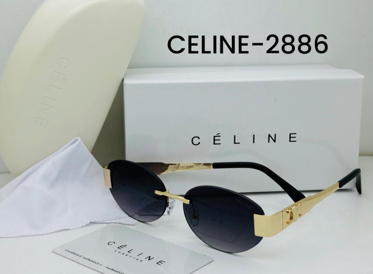Celine Rimless Sunglasses CELINE-2886 – Silver Frame with Green Gradient Lenses