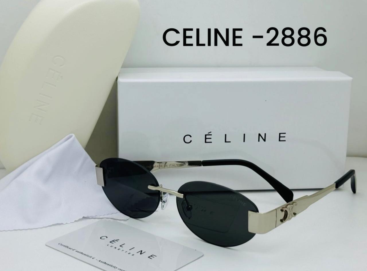 Celine Rimless Sunglasses CELINE-2886 – Silver Frame with Green Gradient Lenses