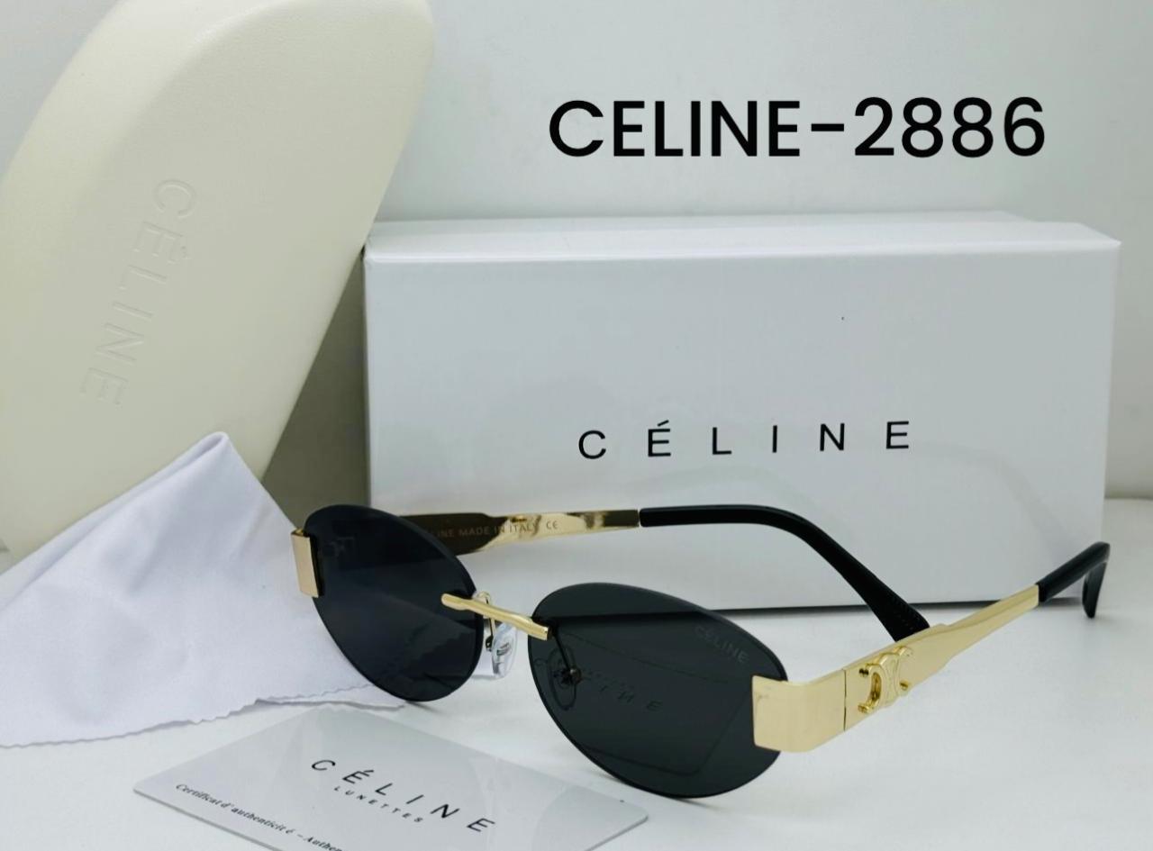 Celine Rimless Sunglasses CELINE-2886 – Silver Frame with Green Gradient Lenses