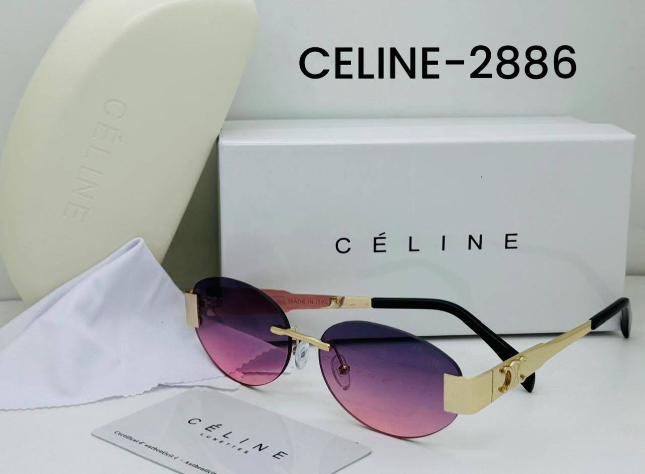 Celine Rimless Sunglasses CELINE-2886 – Silver Frame with Green Gradient Lenses