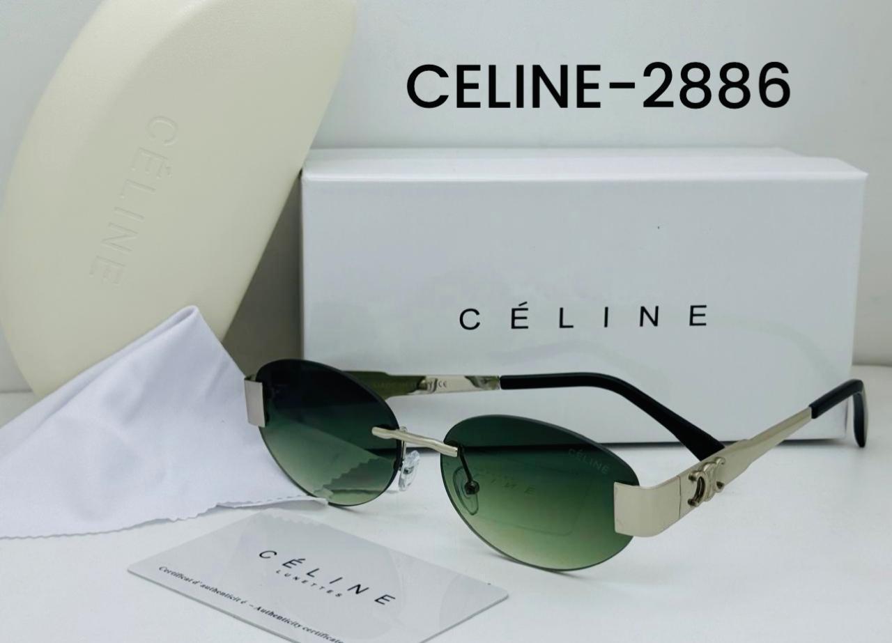 Celine Rimless Sunglasses CELINE-2886 – Silver Frame with Green Gradient Lenses