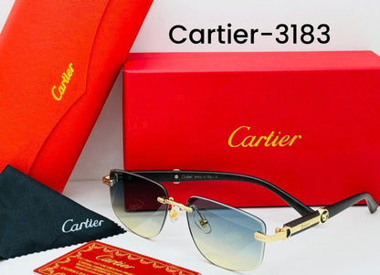 Cartier Rimless Sunglasses CARTIER-3183 – Luxury Gradient Black Edition
