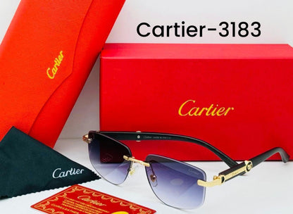 Cartier Rimless Sunglasses CARTIER-3183 – Luxury Gradient Black Edition