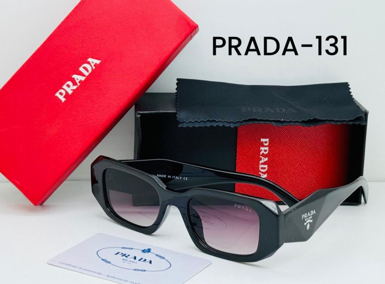 Prada Rectangular Sunglasses PRADA-131 – Grey Frame with Gradient Lenses