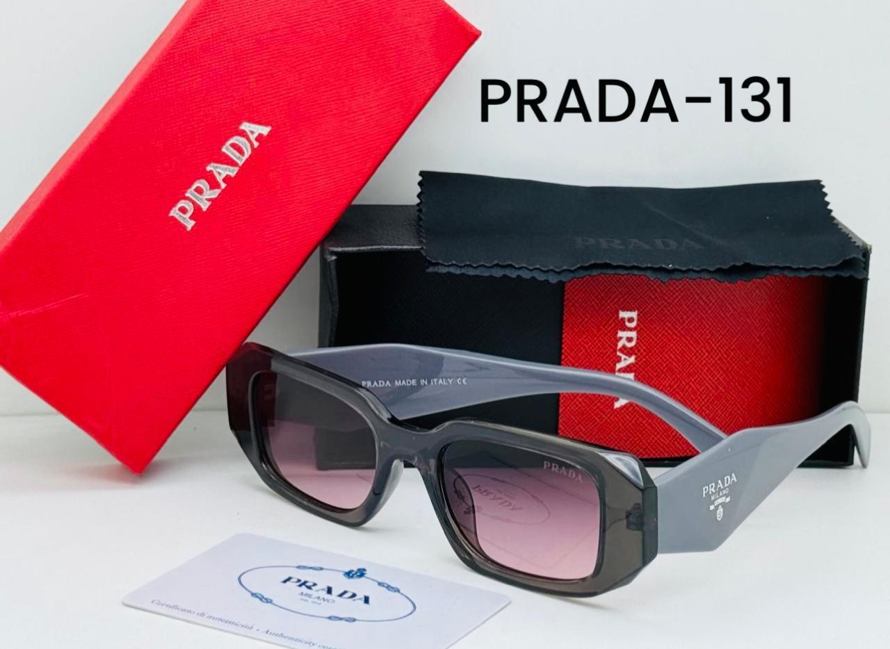 Prada Rectangular Sunglasses PRADA-131 – Grey Frame with Gradient Lenses