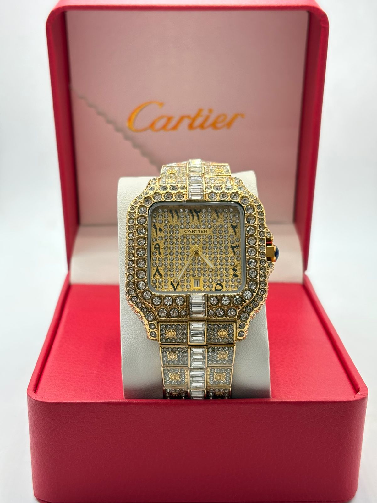 Cartier Santos Diamond Paved Luxury Watch