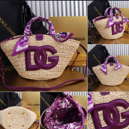 Dolce & Gabbana DG Raffia and Leather Tote Bag