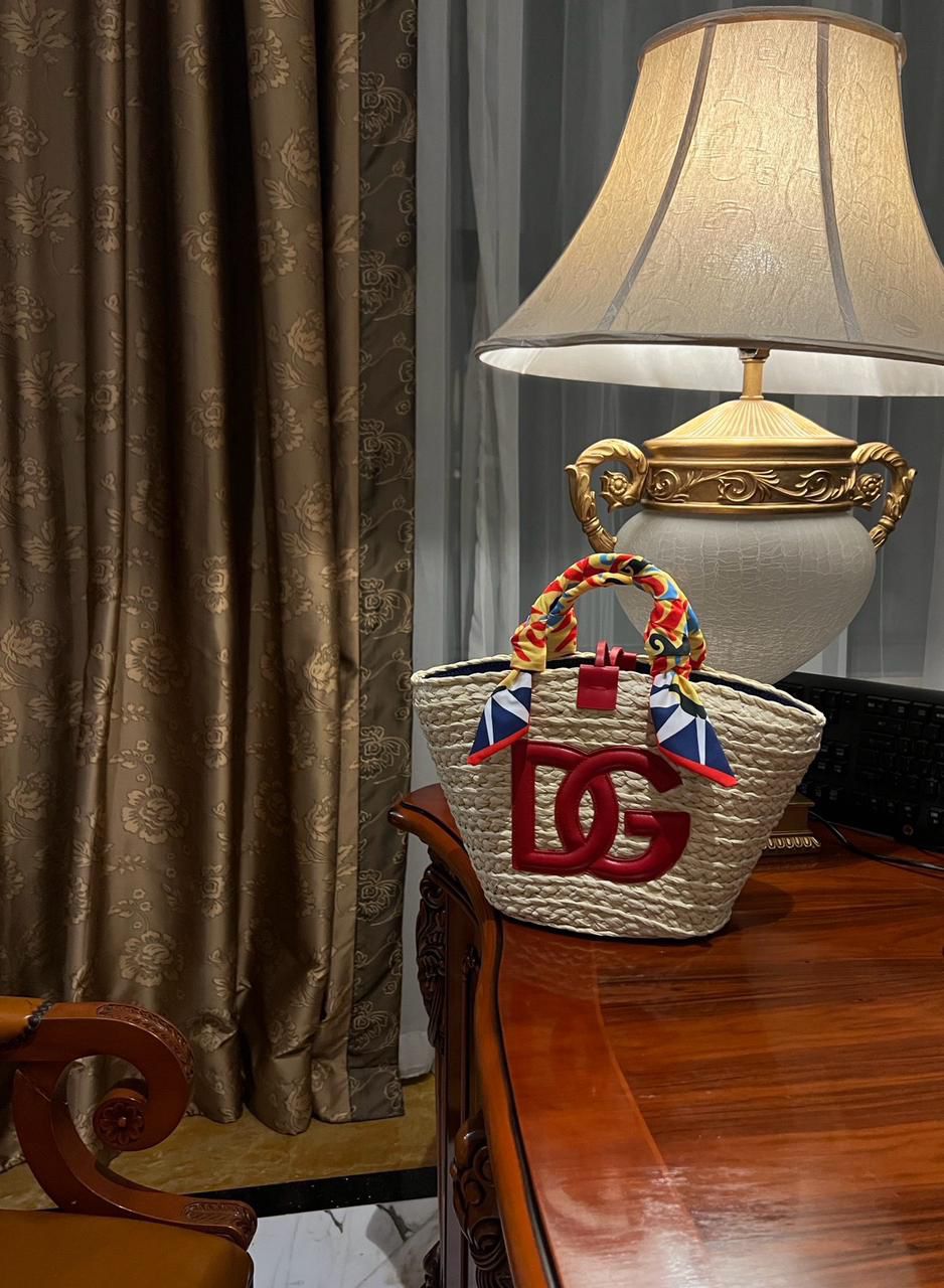 Dolce & Gabbana DG Raffia and Leather Tote Bag