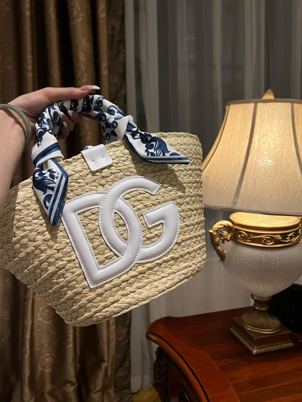 Dolce & Gabbana DG Raffia and Leather Tote Bag
