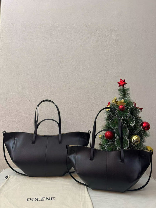 Polène Cyme Bordeaux Leather Tote Bag