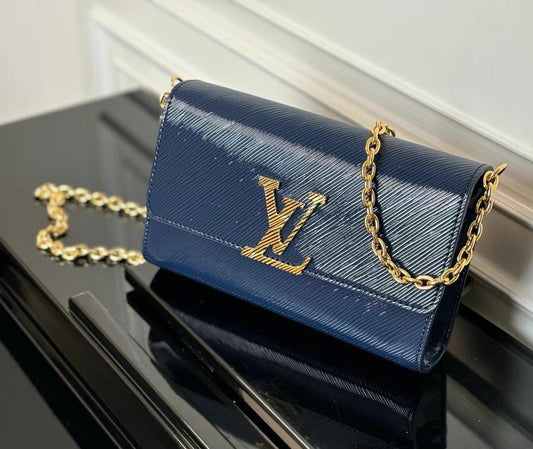Louis Vuitton Twist MM Blue Epi Leather Chain Bag