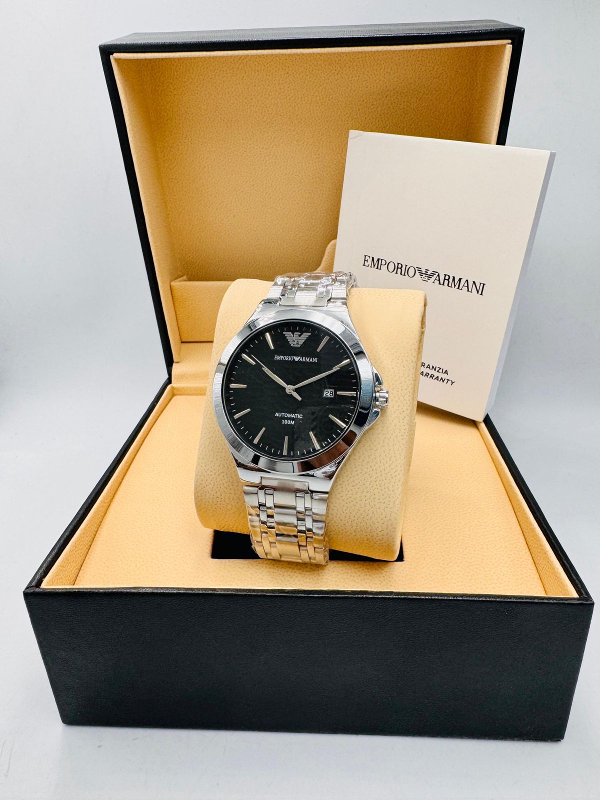 Emporio Armani Automatic "Wave Dial" Luxury Dress Watch – 100M