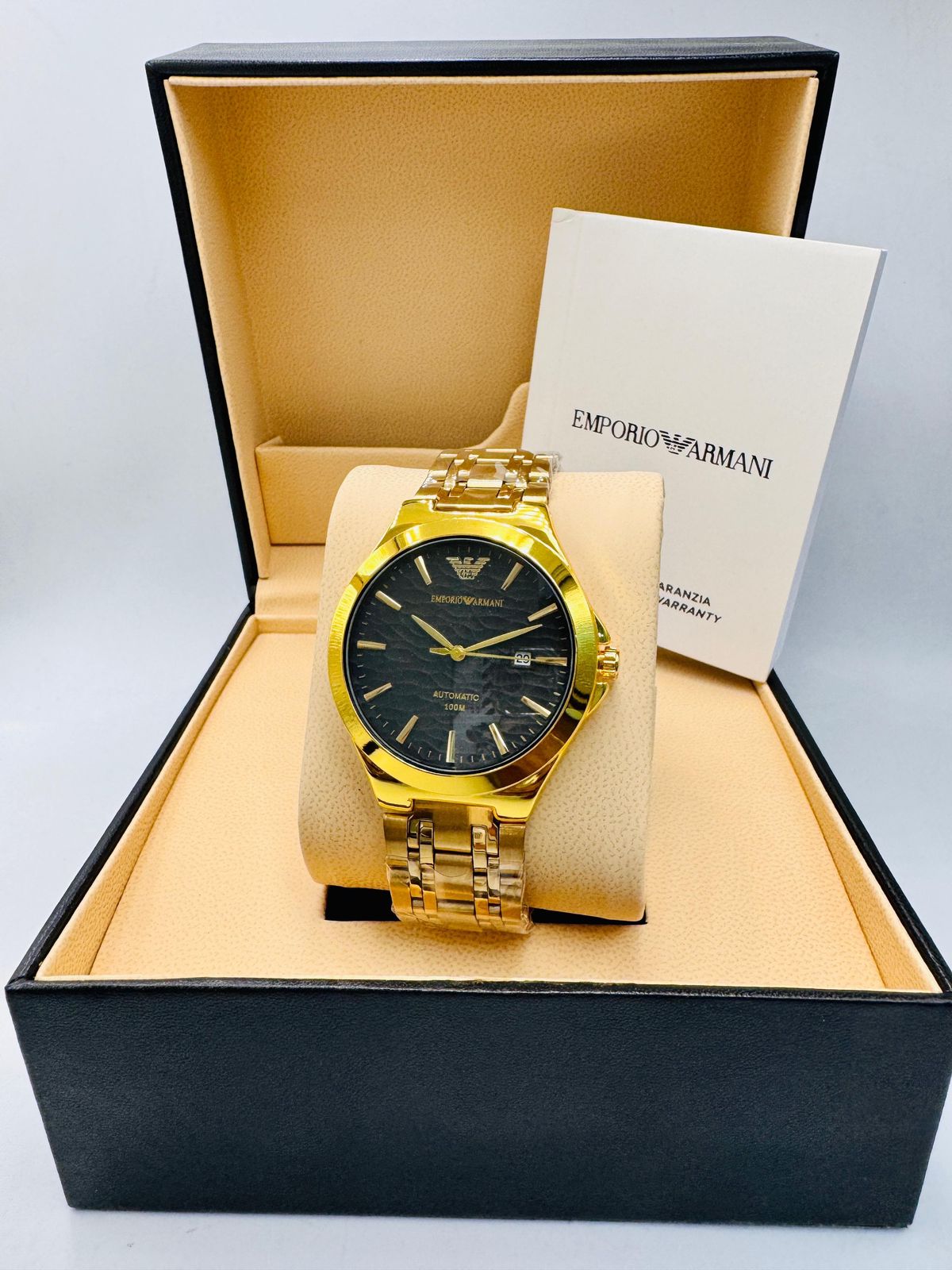 Emporio Armani Automatic "Wave Dial" Luxury Dress Watch – 100M